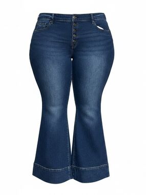 Lane Bryant Dark Blue Mid-Rise Flare Jeans 24